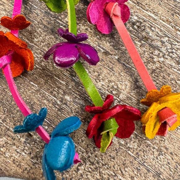 Leather Flower Purse Charm Genuine Leather Bag Charm NEW FAST SHIP - Picture 8 of 8